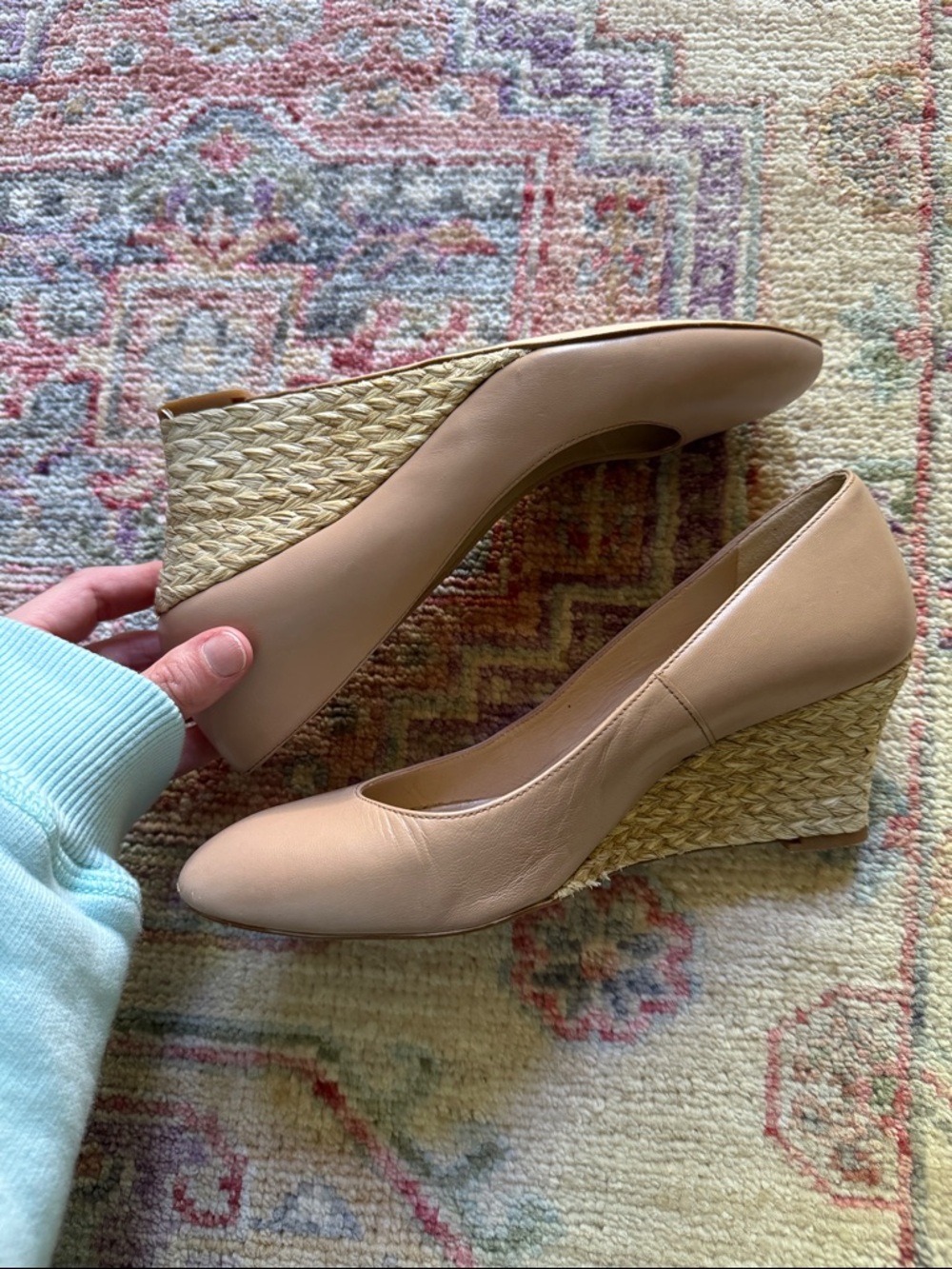 LK Bennett Nude Pointed-Toe Leather Flats